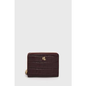 Kožená peňaženka Lauren Ralph Lauren dámska, bordová farba vyobraziť