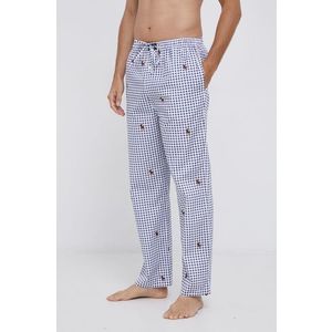 Bavlnené pyžamové nohavice Polo Ralph Lauren tmavomodrá farba, vzorované vyobraziť