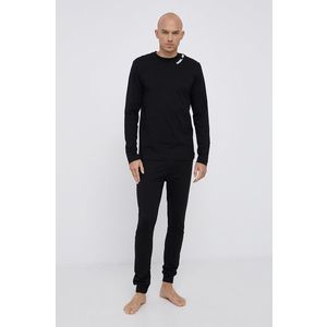 Bavlnené pyžamo Diesel čierna farba, jednofarebné vyobraziť