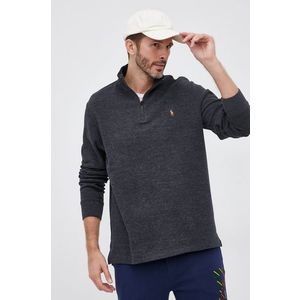 Bavlnený sveter Polo Ralph Lauren pánský, šedá farba vyobraziť