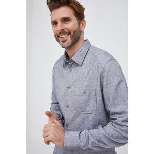 Bavlnená košeľa Drykorn pánska, šedá farba, regular, s klasickým golierom vyobraziť