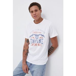 Bavlnené tričko Produkt by Jack & Jones biela farba, s potlačou vyobraziť