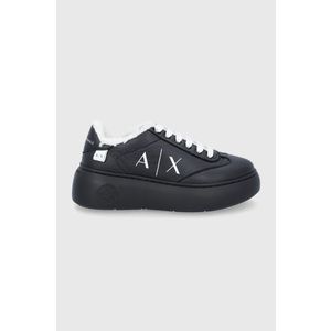 Topánky Armani Exchange čierna farba, na platforme vyobraziť