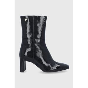 Kožené členkové topánky Sisley dámske, čierna farba, na podpätku vyobraziť