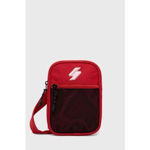 Malá taška Superdry červená farba vyobraziť