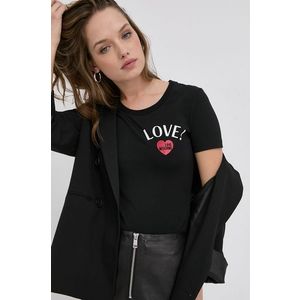Tričko Love Moschino dámske, čierna farba vyobraziť