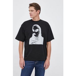 Bavlnené tričko Diesel čierna farba, s potlačou vyobraziť