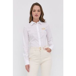 Košeľa Love Moschino dámska, biela farba, slim, s klasickým golierom vyobraziť