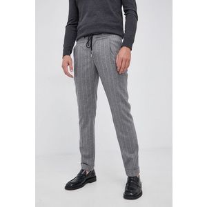 Vlnené nohavice Tommy Hilfiger pánske, šedá farba, rovné vyobraziť