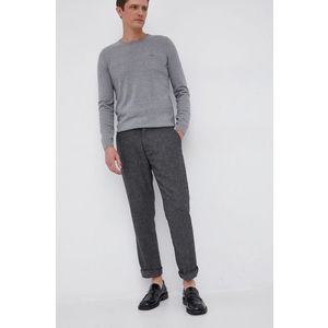 Nohavice s prímesou vlny Sisley pánske, šedá farba, rovné vyobraziť