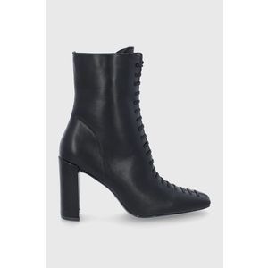 Členkové topánky Truffle Collection dámske, čierna farba, na podpätku, jemne zateplené vyobraziť