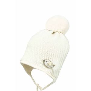 Detská čiapka Jamiks krémová farba biela, z tenkej pleteniny vyobraziť