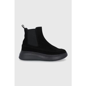 Semišové topánky Chelsea MOA Concept dámske, čierna farba, na platforme vyobraziť