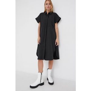Šaty Answear Lab čierna farba, mini, rovné vyobraziť