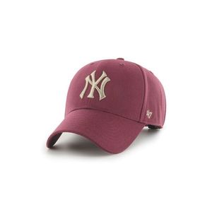Čiapka 47brand MLB New York Yankees fialová farba, s nášivkou vyobraziť