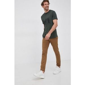 Bavlnené tričko Armani Exchange zelená farba, s potlačou vyobraziť