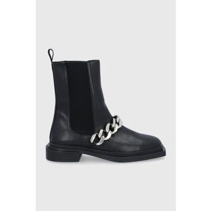 Topánky Chelsea Answear Lab dámske, čierna farba, na plochom podpätku vyobraziť