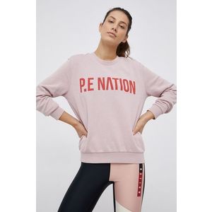 Mikina P.E Nation dámska, ružová farba, jednofarebná vyobraziť