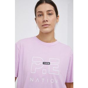 Bavlnené tričko P.E Nation fialová farba vyobraziť