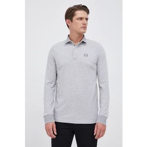 Tričko s dlhým rukávom Armani Exchange pánske, šedá farba, jednofarebné vyobraziť
