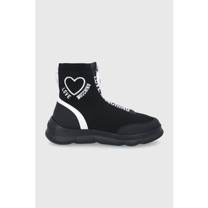 Topánky Love Moschino čierna farba, na platforme vyobraziť