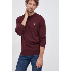 Sveter Lyle & Scott pánsky, bordová farba, ľahký vyobraziť