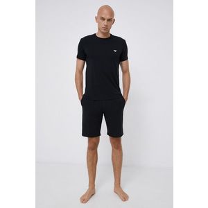 Pyžamo Emporio Armani Underwear pánske, čierna farba, s potlačou vyobraziť