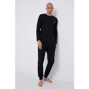 Pyžamo Emporio Armani Underwear pánske, čierna farba, s potlačou vyobraziť