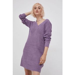 Šaty JDY fialová farba, mini, rovné vyobraziť