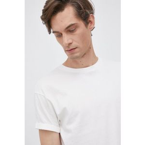Bavlnené tričko Young Poets Society biela farba, jednofarebné vyobraziť