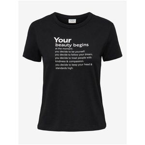 Čierne tričko s potlačou Jacqueline de Yong Michigan vyobraziť