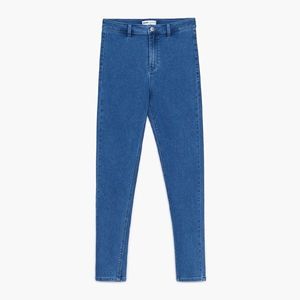 Cropp - Džínsy skinny s vysokým pásom - Modrá vyobraziť