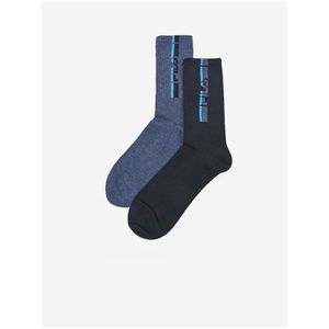 Sada dvoch párov pánskych vzorovaných ponožiek v modrej farbe FILA vyobraziť