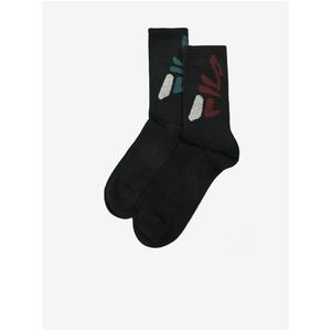 Sada dvoch párov pánskych vzorovaných ponožiek v čiernej farbe FILA vyobraziť
