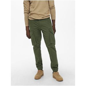 Voľnočasové nohavice pre mužov ONLY & SONS - zelená vyobraziť