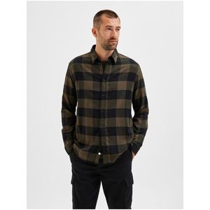Čierno-zelená pánska kockovaná košeľa Selected Homme Regbox vyobraziť