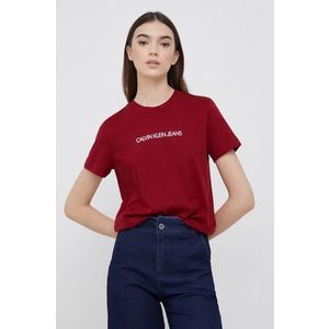 Tričko Calvin Klein Jeans dámske, červená farba vyobraziť
