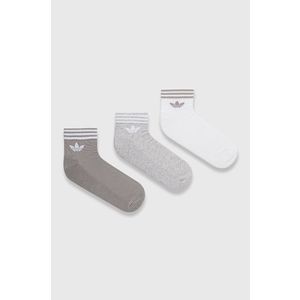Ponožky adidas Originals (3-pack) pánske, šedá farba vyobraziť
