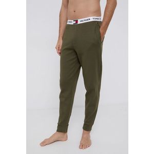 Nohavice Tommy Hilfiger pánske, zelená farba, jednofarebné vyobraziť