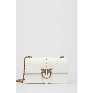 Kožená kabelka Pinko biela farba vyobraziť