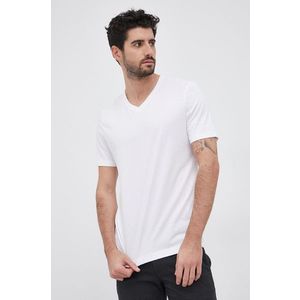 Bavlnené tričko Boss biela farba, jednofarebné vyobraziť