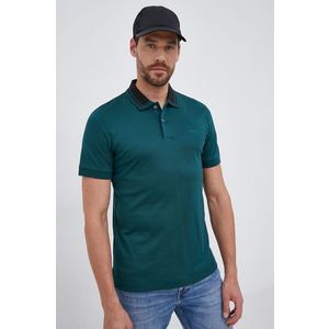 Bavlnené polo tričko Boss zelená farba, jednofarebné vyobraziť