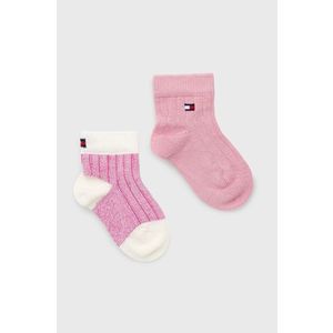 Detské ponožky Tommy Hilfiger (2-pack) ružová farba vyobraziť