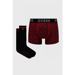 Boxerky a ponožky Guess pánske, čierna farba vyobraziť