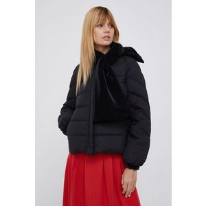 Páperová obojstranná bunda Emporio Armani dámska, čierna farba, prechodná vyobraziť