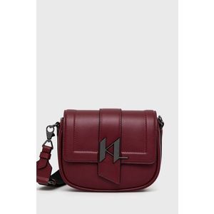Kožená kabelka Karl Lagerfeld červená farba vyobraziť