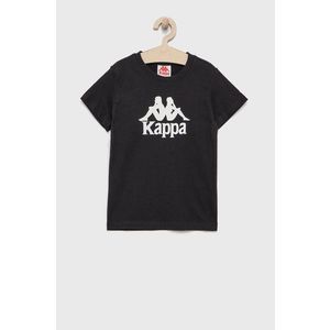 Detské tričko Kappa čierna farba, s potlačou vyobraziť