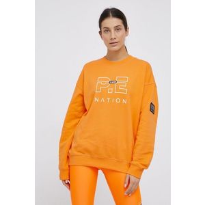 Bavlnená mikina P.E Nation dámska, oranžová farba, jednofarebná vyobraziť