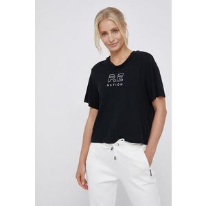 Bavlnené tričko P.E Nation čierna farba vyobraziť