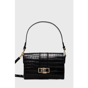 Kožená kabelka Lauren Ralph Lauren čierna farba vyobraziť